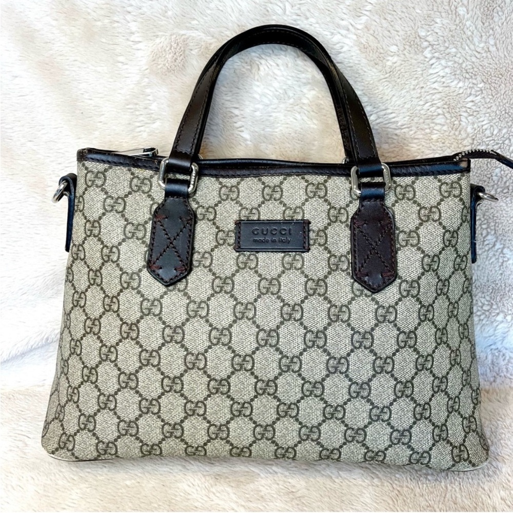 Gucci Monogram Supreme Coated Canvas Convertible Zip Tote - Picture 7 of 17